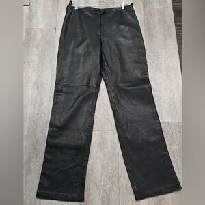 M.STUDIO Black Leather Pants size 12